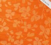Orange mikado jacquard floral